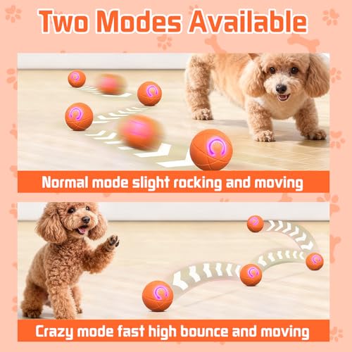 Jiexily Interactive Dog Toys Balls, 2025 New Automatic Rolling Shaky Ball Toy for Puppy Small Medium Dogs, Smart Jumping Moving Bouncing and Rotating Ball Keep Them Busy (Blue) - color: Blue