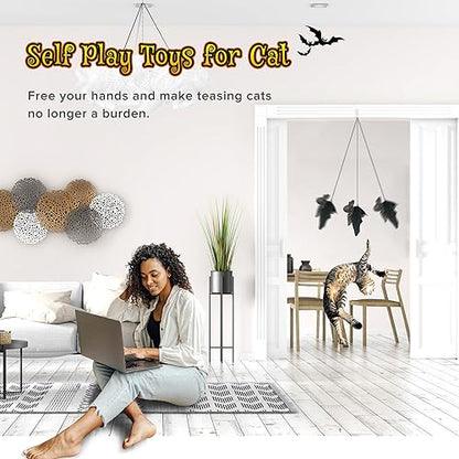 LEWISER Cat Toys, Flapping Wings Cute Bat, No Flying, Chirping Bird Interactive Catnip Toy for Kitten or Small Dogs, Touch Activated, Rechargeable - color: Flap Bat