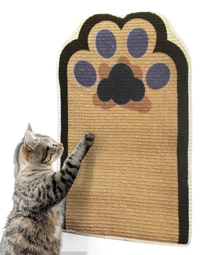 Lukamoo® Cat Scratching Pad, Wall Mounted Scratcher for Indoor Cats (Medium (24'' x 16'')) (Cinnamon) - color: Cinnamon
