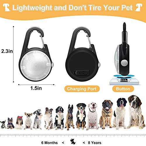 Dog Collar Light, 4 Modes Dog Lights for Night Walking, Rechargeable LED Pet Collar Light for Nighttime Clip on, IP68 Waterproof Pet Walking Accessories-2 Pack(Black) - color: Black