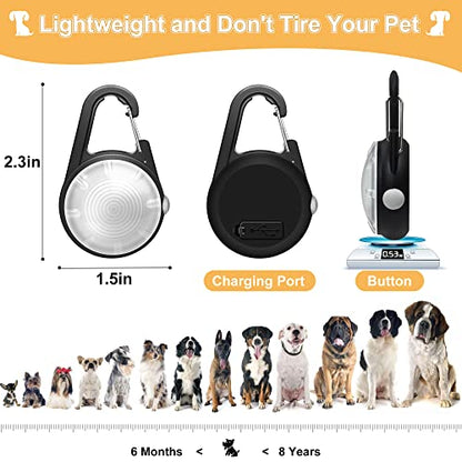 Dog Collar Light, 4 Modes Dog Lights for Night Walking, Rechargeable LED Pet Collar Light for Nighttime Clip on, IP68 Waterproof Pet Walking Accessories-2 Pack(Black) - color: Black