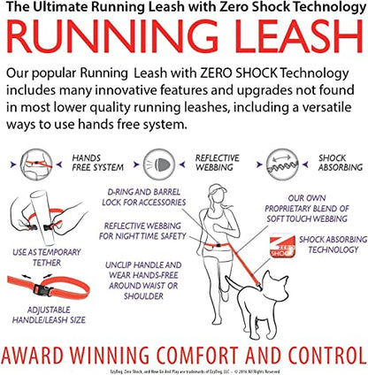 EzyDog Road Runner Hands Free Dog Leash – Waist Leash for Dog Walking, Jogging and Running with Zero Shock Bungee, Reflective Stitching, and Adjustable Waist (Black) - color: Black, size: 7 Foot