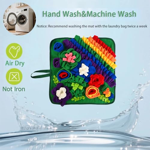 Snuffle Mat for Dogs Cats, Pet Treats Feeding Mat, 17.7x17.7inch for Small/Medium, Interactive Dog Puzzle Toys, Felt Wool Dog Sniff Mats for Slow Feed, Encourages Natural Foraging Skills