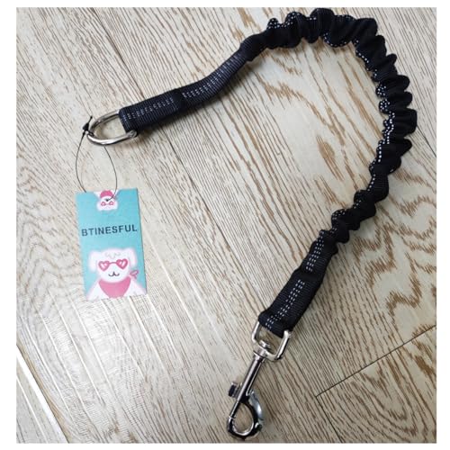 Bungee Dog Leash Extension, 18”Dog Shock Absorber Extender, Works with Any Leash for Walking, Jogging, Training, Playing - color: Black