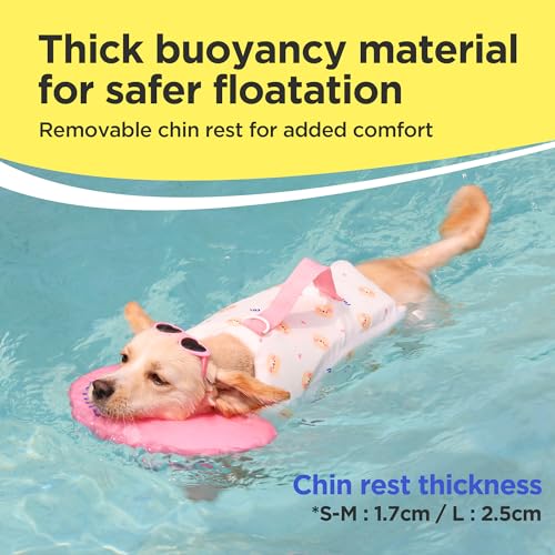Dog Life Jacket - Pet Safety Vest with Removable Front Float & Rescue Handle - Adjustable High Buoyancy Aid Pet Supplies for Boating, Surfing, Swimming (Pink, Medium) - color: Pink