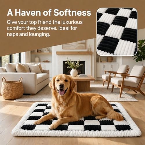 59"x27.6" Thickened Backseat Dog Bed Mat, Non-Slip Pet Car Seat Blanket with Laundry Bag, High-Resilience PP Cotton, Washable, for Backseat Extenders & Seat Covers, Black & White - color: Black&White