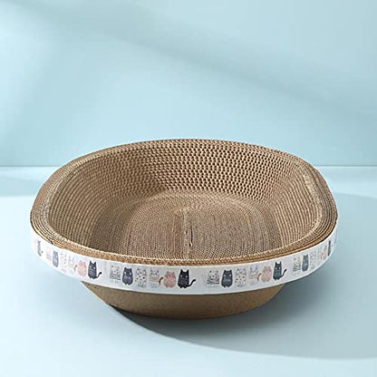 Cat Scratcher, High-Density Oval-Shaped Scratching Board, Water-Resistant and Durable Cardboard, Suitable for Medium to Large Breeds, Provides Firm and Cozy Resting Place - size: Medium