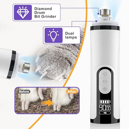 Pet Nail Grinder Quiet Professional Cats Cordless Clippers Cat Claw Care Cat Grooming Clippers Cat Grooming Supplies with Charging Cable Easy to Hold Safety Guard for Small Dogs Cats