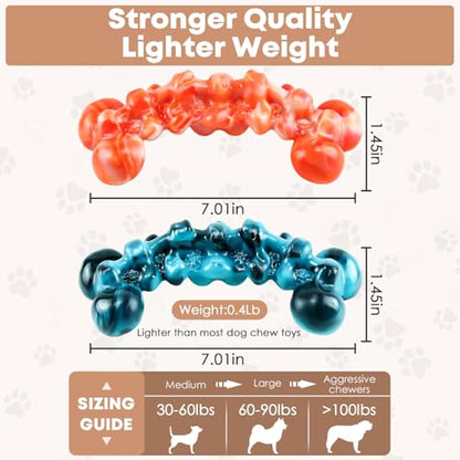 WOWBALA Tough Dog Chew Toys for Aggressive Chewers - Bacon Flavored, Suitable for Small Medium Large Dogs