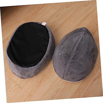 Warm Detachable Cat Bed House Cushion Cozy Half-Covered Sleeping Bag for Pets Grey Removable Cushion for Easy Cleaning for Use