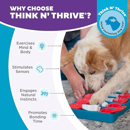 Outward Hound by Nina Ottosson Dog Brick – Interactive Treat Puzzle Enrichment Toy, Level 2 Intermediate - color: Dog Brick (Red, White, Blue)