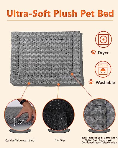 Dog Crate Furniture,Wooden Dog Crate End Table with Storage Drawer&Cushion&Tray, QC3.0 Wireless Charging,Dual USB,Medium Dogs Marble White - color: Marble White, size: 28.5"L x 21.5"W x 30.5"H