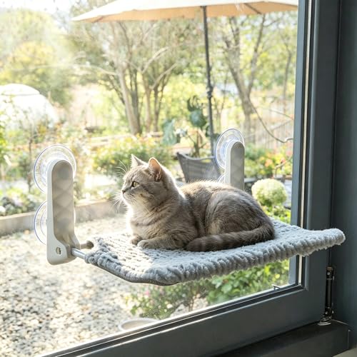 AIWIKIDE Cat Window Perch, Easy Install Bracket, Portable Wall Hammock for Indoor Cat, Light Blue - color: Light Blue, size: Cover - 1 Piece