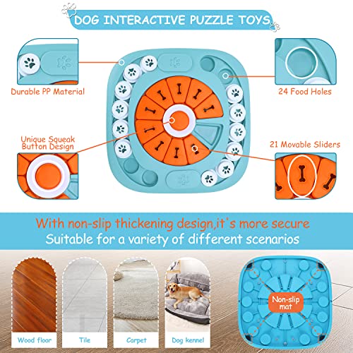 FOXMM Dog Puzzle Toys, Interactive Treat Puzzle Dog Toy for IQ Training & Mental Stimulating, Squeaky Design for Large, Medium, Small Dogs - style: M-Level 3