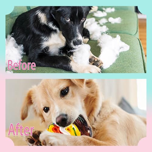 Dog Snuffle Ball, Dog Treat Toys Interactive Sniff Ball, Dog Enrichment Snuffle Ball Dog Puzzle Feeder for Exercise,Sniff Training& Slow Feeding (Orange White Mix, 15cm) - color: Orange white mix