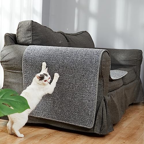 SHENGOCASE 67"x 23.6" Thickened Cat Wall Climbing Carpet, Cat Wall Furniture Scratcher, Scratching Post, Couch Sofa Protector (Grey) - color: Grey