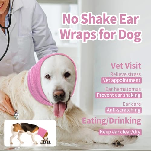 Nanaki Calming Ear Wrap - Quiet Dog Headband & Snood Ear Muffs for Anxiety Relief & Noise Reduction - color: Pink, size: Small