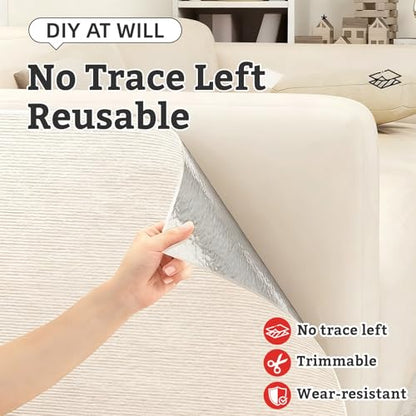 Cat Scratch Furniture Protector,Trimmable Self-Adhesive Cat Scratch Pad,DIY Wall Climbing Cat Scratcher Couch Protector from Cat Claws Scratching Mat Indoor 78.7x11.8in(Beige) - color: Beige