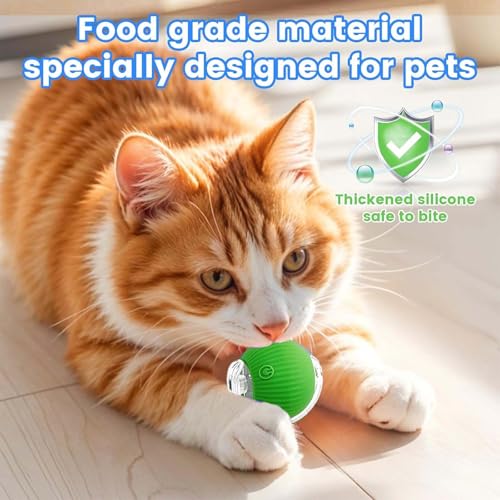 2 PCS Interactive Cat Toy Rolling Ball Chewie Viral Dog Ball with Tail, Smart Automatic Rolling Pet Balls,Automatic Moving Electric Cat Toy - color: Color3