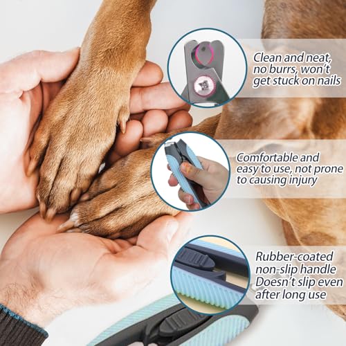 Blue Dog Nail Clipper with Safety Guard Plier Style Dog Claw Clippers Heavy-Duty Dog Toenail Clippers Professional Pet Nail Trimmers for Small Medium Large Dogs and Cats with Thick Nails - color: Blue Nail Clipper with Safety Guard, size: 6.22in/15.8cm