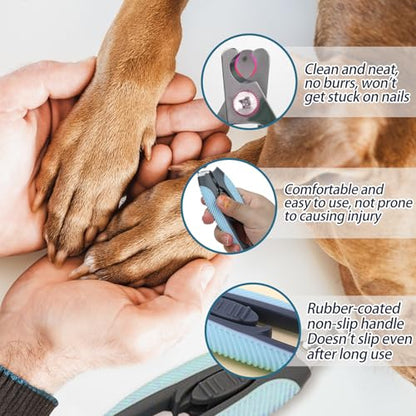 Blue Dog Nail Clipper with Safety Guard Plier Style Dog Claw Clippers Heavy-Duty Dog Toenail Clippers Professional Pet Nail Trimmers for Small Medium Large Dogs and Cats with Thick Nails - color: Blue Nail Clipper with Safety Guard, size: 6.22in/15.8cm