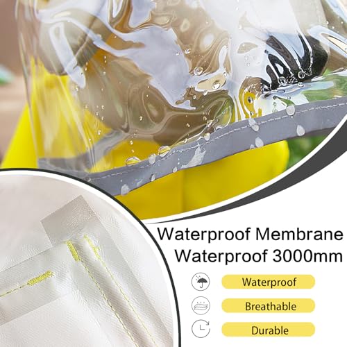 Dog Raincoat Waterproof, Adjustable Reflective Hooded Dog Rain Poncho with Leash Hole for Small Medium Large Dogs (Yellow, X-Large) - color: Yellow, size: XL(37-55lb)