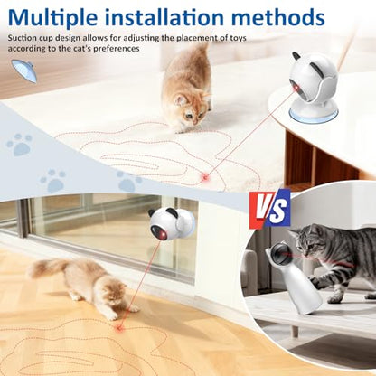 Sofolor Laser Cat Toys for Indoor Cats, Automatic Cat Laser Toy with Random Trajectory, Suction Cup Design, Run Quiet, USB Rechargeable