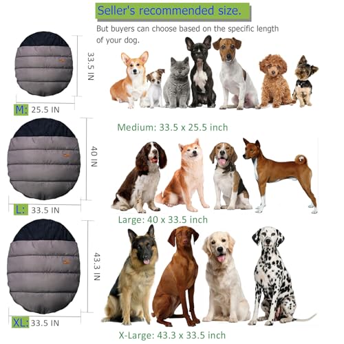 Camping Dog Sleeping Bag, Waterproof Warm Pet Bed Cave, Packable Washable Dog Bed Mat with Compression Bag - size: Medium