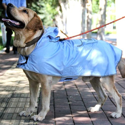 Dog Raincoat Reversible,Waterproof Dog Rain Coat Hooded Slicker Poncho with Reflective Strip, Plaid Double Layer Rain Jacket for Small Medium Large Dogs (Light Blue, X-Large(37-55lb)) - color: Light Blue, size: X-Large(37-55lb)