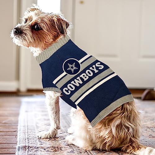 NFL Dallas Cowboys Dog Sweater, Size Extra Small. Warm and Cozy Knit Pet Sweater with NFL Team Logo, Best Puppy Sweater for Large and Small Dogs - color: Dallas Cowboys, size: X-Small