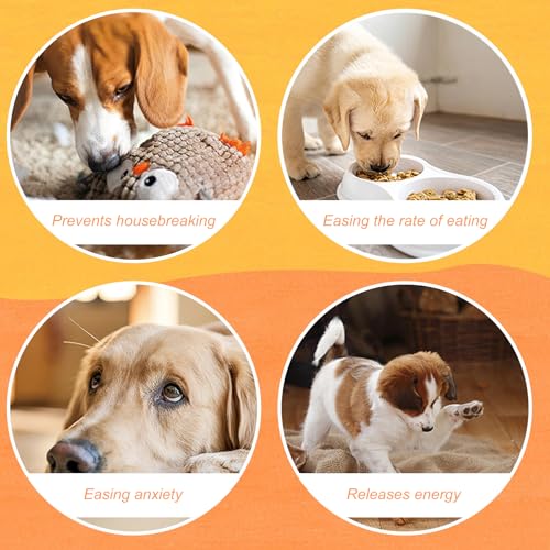 Slip-Free Dog Snuffle Mat, Dog Feeding Mat Slow Feeder with Hanging Ropeand Relieve Stress, Snuffle Mat for Dogs Rabbits Hamsters to Improve Digestion (Dense Flowers)