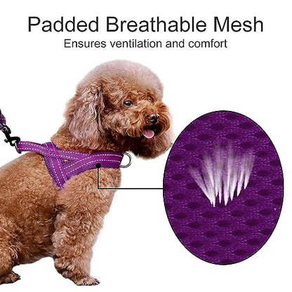 Plutus Pet No Pull Dog Harness with Breathable Mesh Padded, Adjustable Reflective Escape Proof Dog Harness, Quick Fit Dog Vest Harness for Small Medium Large Dogs(S, Purple) - color: Purple, size: S: chest 17"-19.7"