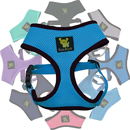 EcoBark Dog Harness - Eco-Friendly Max Comfort Harnesses - Luxurious Soft Mesh Halter - Over the Head Harness Vest- No Pull and No Choke for Puppy, Toy Breeds & Small Dogs (Small, Teal Blue) - color: Teal Blue