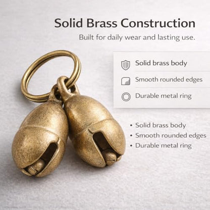 kcrygogo Copper Bell for Small Pet Collar Bell for Cats and Medium Small Dog & Cat Collar Bells Loud Brass Pet Safety Bells Anti-theft Bell，Fits All Size Collars(4pcs)