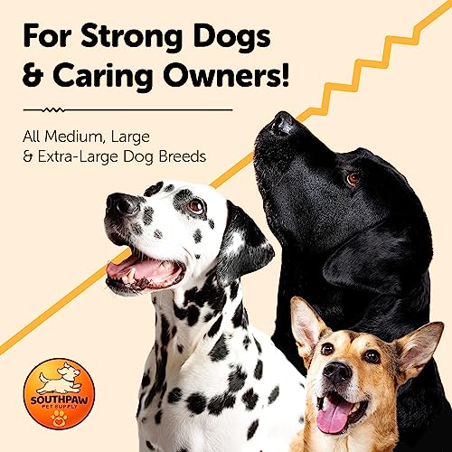 Shock Absorbing Tactical Bungee Dog Leash 4-7 ft. for Large Dogs with Seatbelt Buckle and Comfortable Padded Handle, Highly Reflective Extendable Heavy Duty Stretch Leash for Dog Owners (Black)