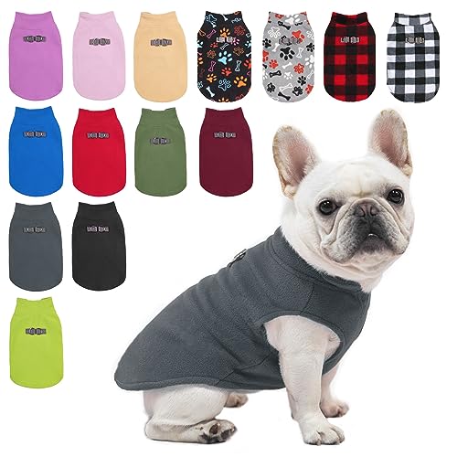 BEAUTYZOO Dog Fleece Vest Sweater Winter Jacket for Small and Medium Dogs with D-Ring Leash Cold Weather Coat Hoodie for XS S M Dogs Boy or Girls - color: GREY, size: X-Small