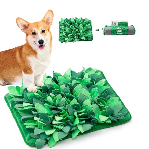 Puzzle Feeder Snuffle Mat & Slow Feeder for Dogs - Interactive Dog Puzzle Toys for Smell Training - color: Grass Green