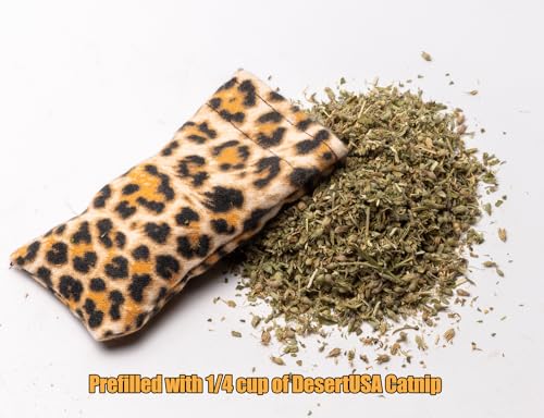 Purrfect Pounce Refillable Cat Toy with Catnip Included - Handmade in the USA, Interactive Leopard Design - Easy Refill Opening