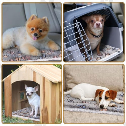 Tuanse 4 Pack Ultra Soft Dog Cat Bed Mat Small Animal Guinea Pig Bed with Cute Print Reversible Fleece Dog Crate Kennel Pad Cozy Washable Thickened Hamster Pet Beds Mat(21 x 14 Inches,Gray) - color: Gray, size: 21 x 14 Inches