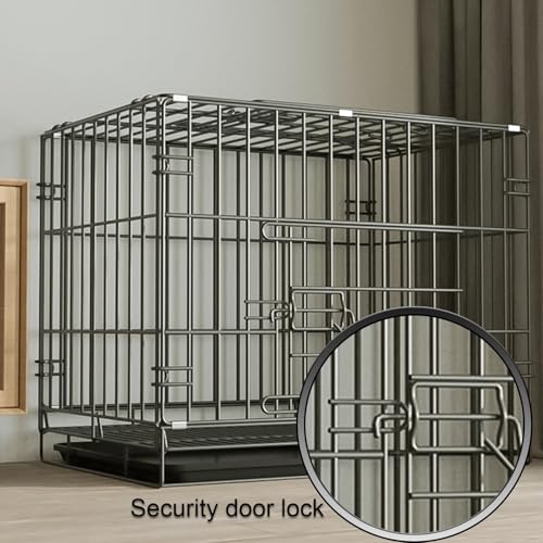 Puppy Crate, Animal cage, pet Playpen, Metal Wire Folding Dog Cage with Removable Tray, Travel Indoor and Outdoor Puppy Playpen, Easy to Carry(Purple,61 * 42 * 50cm)