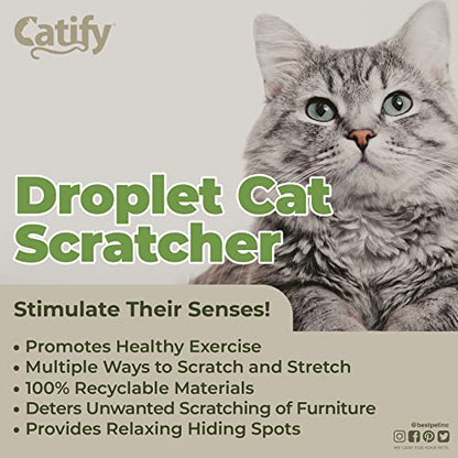 Best Pet Supplies Catify Cat Scratcher, Fun Interactive Scratchers, Posts, Poles, Claw Safe, Furniture Saver Indoor Play Support Natural Cat Behaviors Heavy Duty - Droplet, 19.5 x 9" - color: Droplet