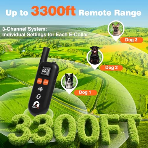 No Shock Dog Training Collar with Remote 3300ft Range, Humane Vibrating Dog Collar, 3 Modes Ultrasonic, Beep, Vibration for Small Medium Large Dogs - Security Lock & No Prongs - color: Black