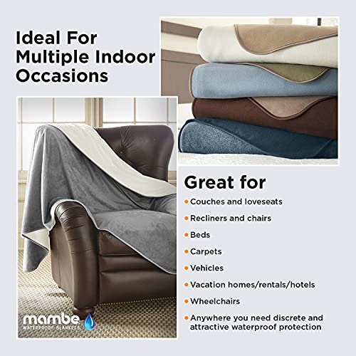 Mambe 100% Waterproof Furniture Cover Extra Long Seat, 30" x 90", Chocolate Cappuccino- for Pets and People - color: Chocolate-cappuccino, size: 30" x 90" Extra Long Seat