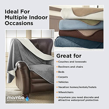 Mambe 100% Waterproof Furniture Cover Extra Long Seat, 30" x 90", Chocolate Cappuccino- for Pets and People - color: Chocolate-cappuccino, size: 30" x 90" Extra Long Seat