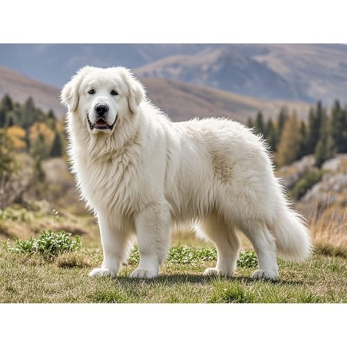 Fun Jigsaw Puzzle 1000 Pieces for Adults Great Pyrenees Dog Home Living Room Bedroom Decor Wall Art Kitchen Decor Family Colorful Puzzles 29.5 x 20 in
