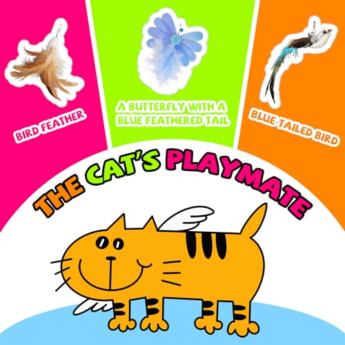 Premium Interactive Cat Wand Toy, Indoor Toy for Kittens and Cats, Educational Feather Cat Toy with Real Feathers.
