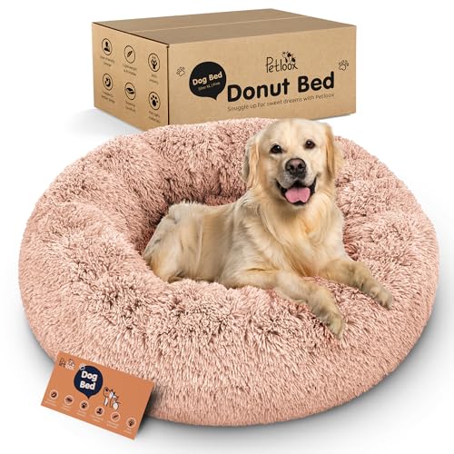 Donut Dog Bed - Premium Comfort for Anxiety Relief - Fluffy & Calming Design with Ultra-Plush Support | Cozy Round Dog Bed with Super Soft Circle Style (Pink, X-Large) - color: Pink, size: X-Large (45"L x 45"W x 10"Th)