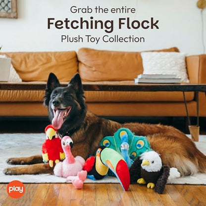 P.L.A.Y. Cute Dog Toys - Fetching Flock, Bird Themed Durable Plush Squeaker Chew Toy for Puppies & Small, Medium, Large Dogs - Machine Washable, Recycled Materials (Tito the Toucan)