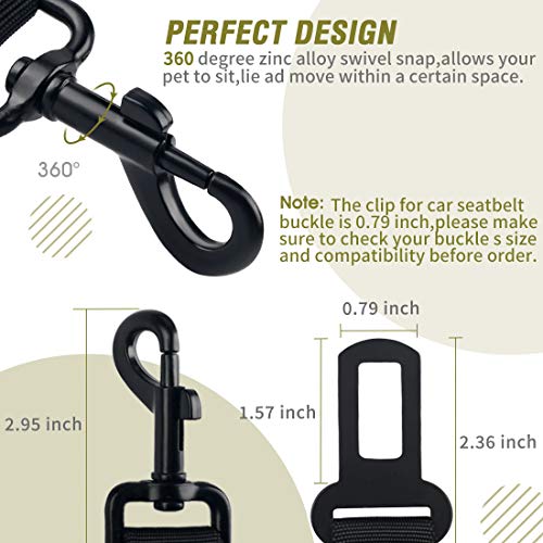 Dog Seat Belt,Retractable Dog Car Harness Seat Belt for Car Adjustable Nylon Pet Safety Seat Belts Heavy Duty & Elastic Bungee Buffer - color: 07-Olive