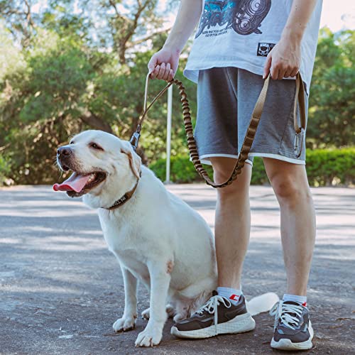 EXCELLENT ELITE SPANKER Bungee Dog Leash Tactical Nylon Adjustable Tactical No Pull Leads Rope for Dogs Quick Release Military Rope with 2 Control Handle (MCP) - color: MCP